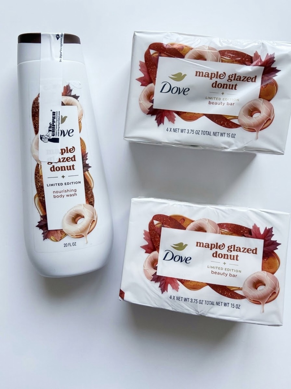 Maple Glazed Donut Nourishing Body Wash full size 20 oz and (8 )Beauty Bar soap